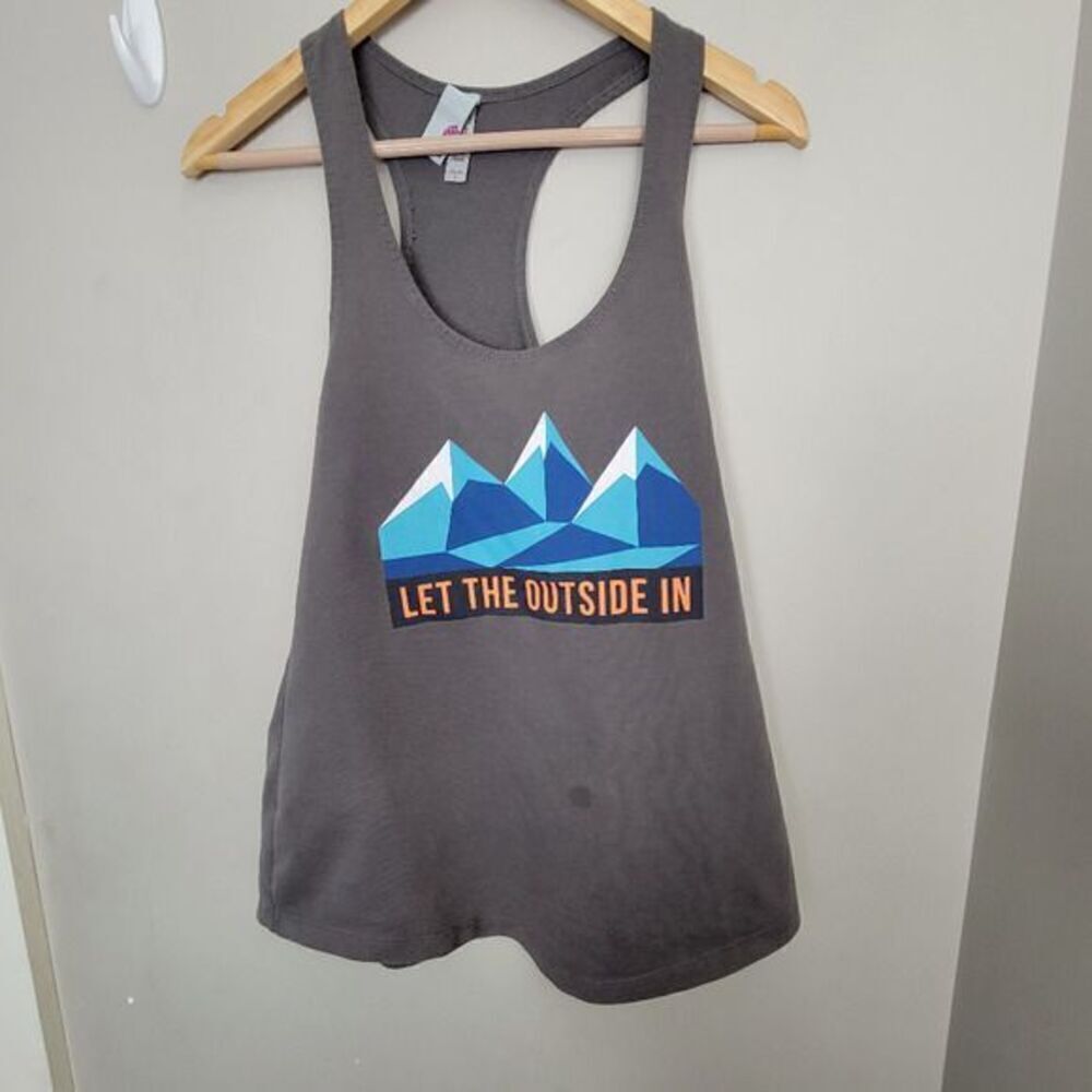 STIO Let The Outside In Racerback Tank Grey Large